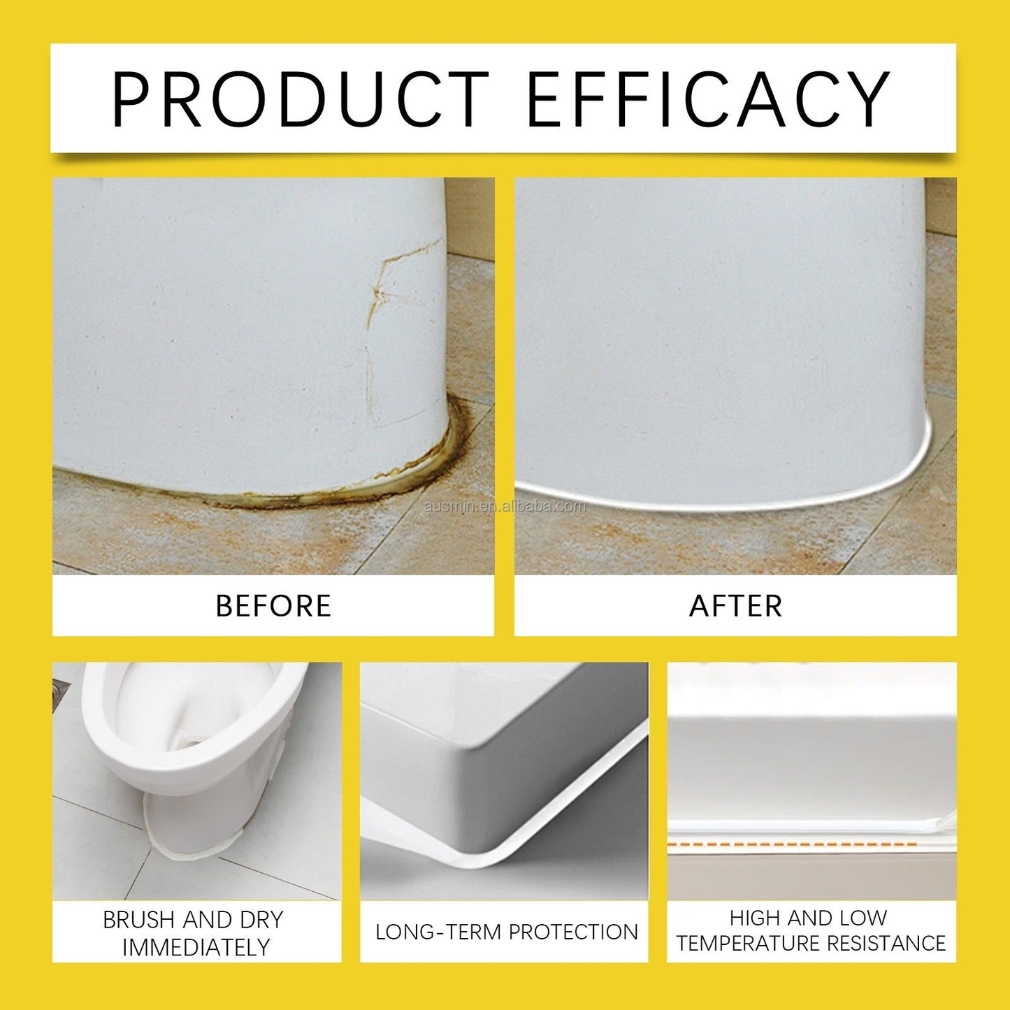 Waterproof White Caulk with Scraper – Easy DIY Sealing & Crack Repair