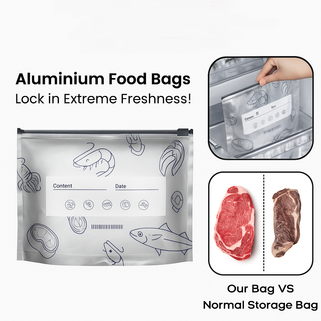 120 Aluminum Fresh-Keeping Bag – Reusable & Easy-Seal Storage