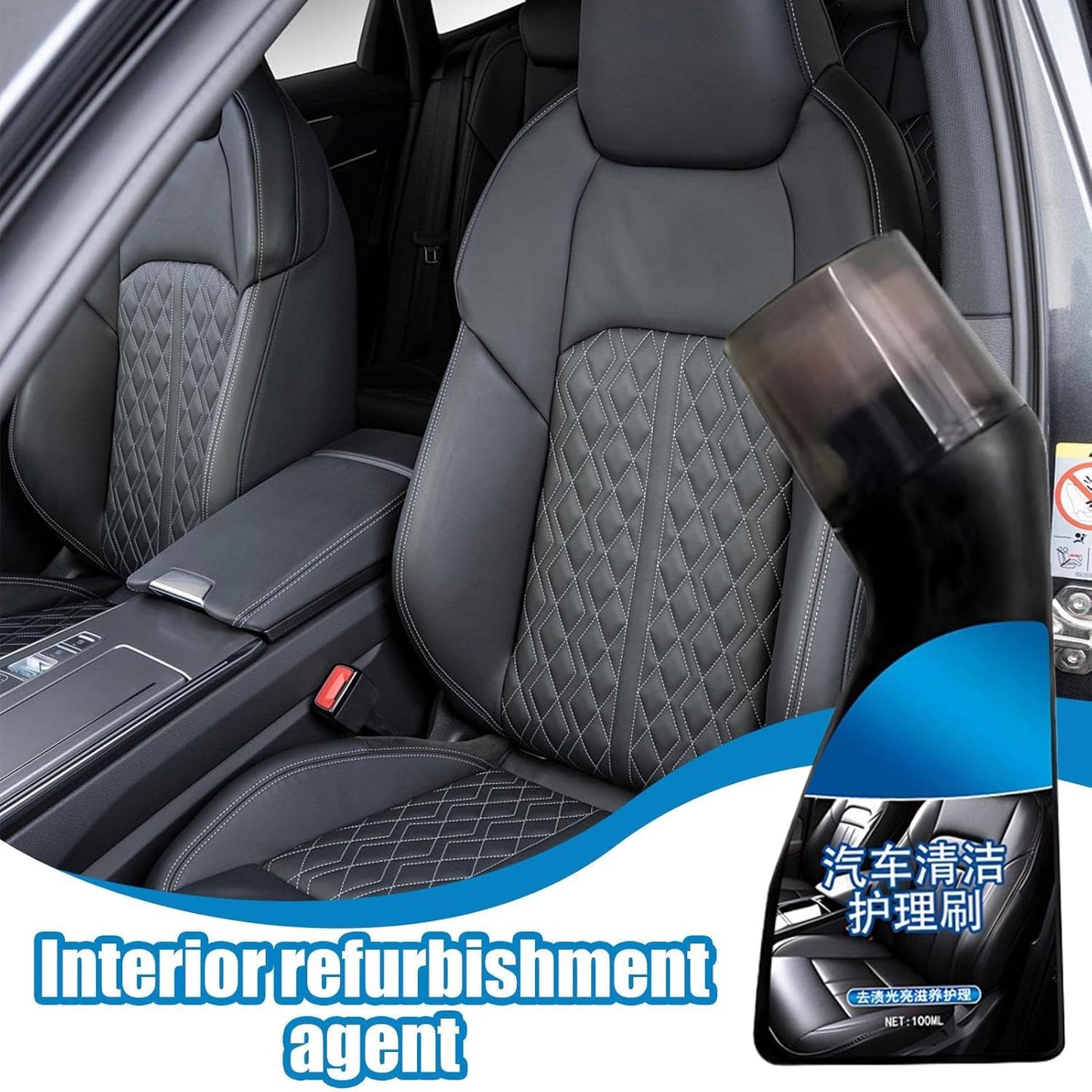 Car Interior Black Trim Restorer – 100ml Polishing Cleaner for Lasting Shine