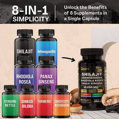 Shilajit & Herbal Blend Capsules –  9000mg Shilajit